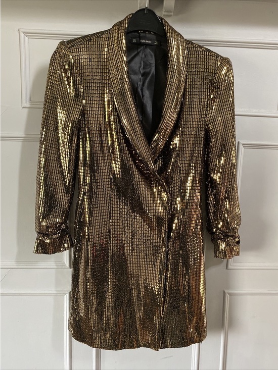 Zara Jackets & Blazers - Zara Metallic Sequin Blazer
